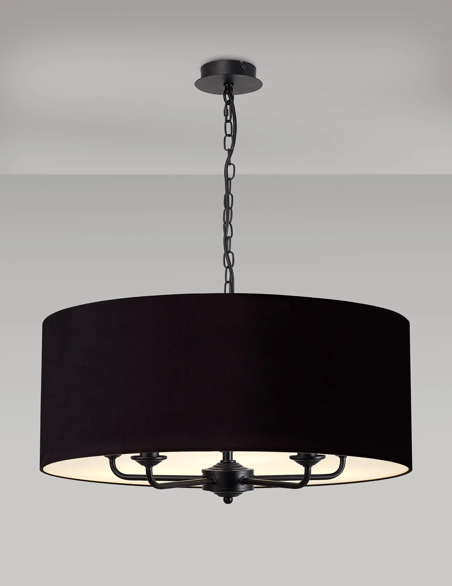 Banyan 60cm 5 Light Pendant Matt Black; Midnight Black DK1045  Deco Banyan MB BL/GR